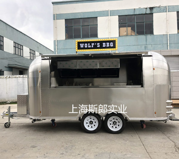 Factory production scenic snack truck trailer stainless steel motorhome