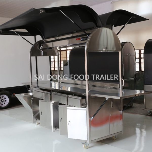 Manufacturers direct sales of stainless steel coffee carts, mobile coffee carts, mobile milk tea carts, trolleys