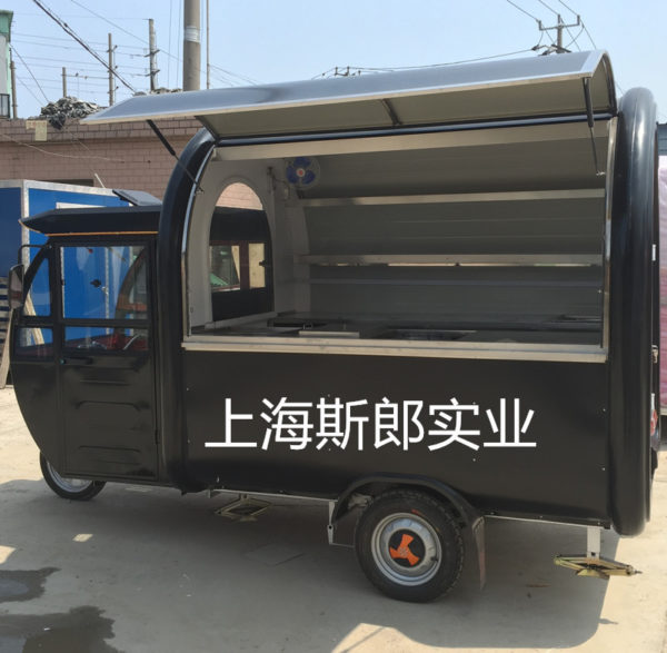 Manufacturers produce electric all-black snack car electric with rain shed pancake car electric hamburger car can be ordered