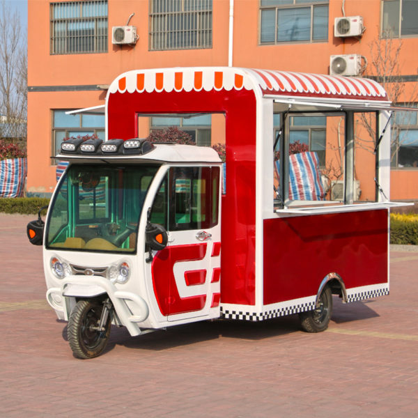 Snack car multi-functional commercial motorhome electric tricyle dining car ice powder fast food truck mobile stall trolley