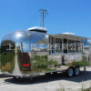 Multi-functional stainless steel mirror mobile dining car tow trailer snack truck factory export snack truck