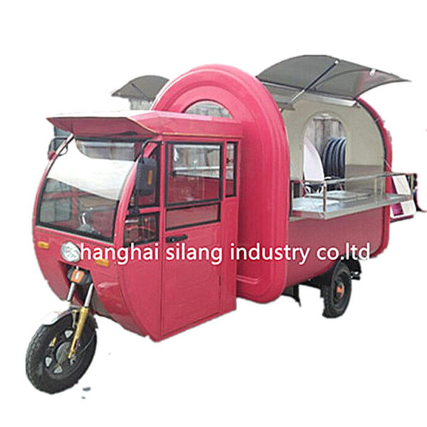 Professional factory exports Europe and the United States high standards with cab electric three-wheeled snack car French fries hamburger food truck