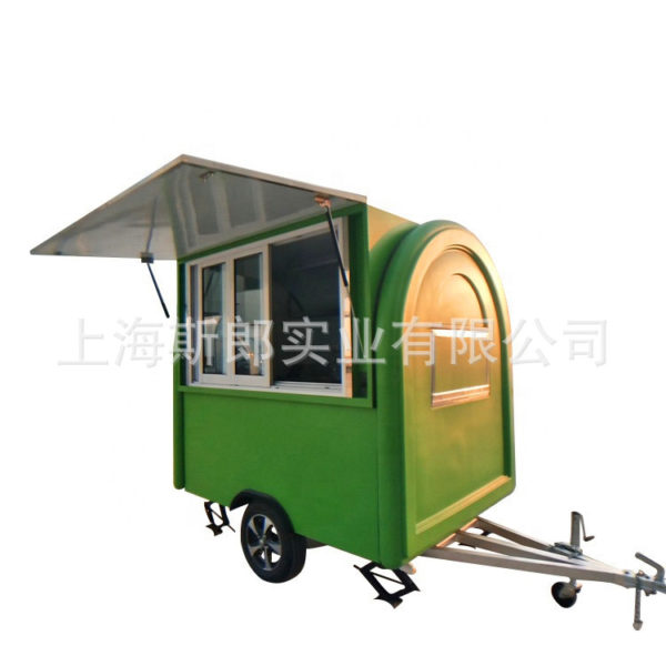 The wide-open version of the double-windowed gourmet dining car Subway mouth commercial street mobile snack cart mobile deli stalls